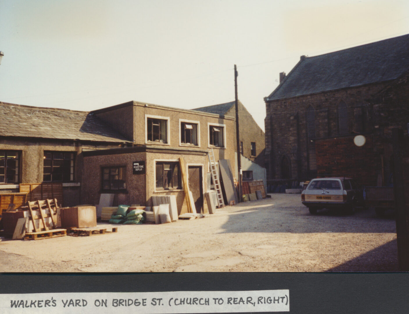Bridge Street Walkers Yard with former chapel church to rear on right 1989 photo