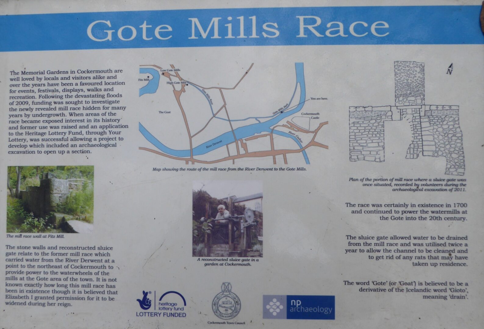 Gote Mills Race explanation board