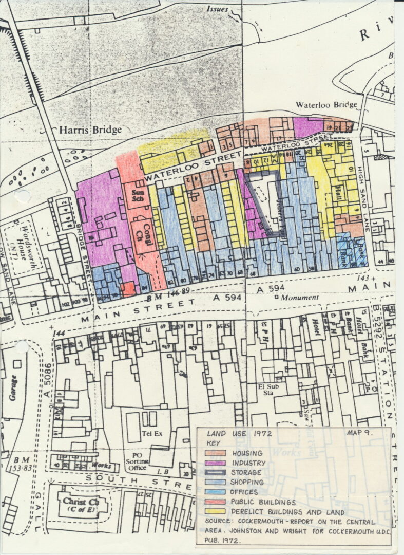 Map 09 Waterloo Street Main Street land use 1972 in report of 1989