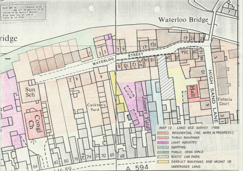 Map 12 Waterloo Street Land use survey 1988 scaled