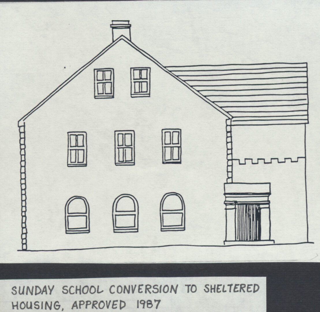 Sunday school conversion to sheltered housing approved 1987 drawing