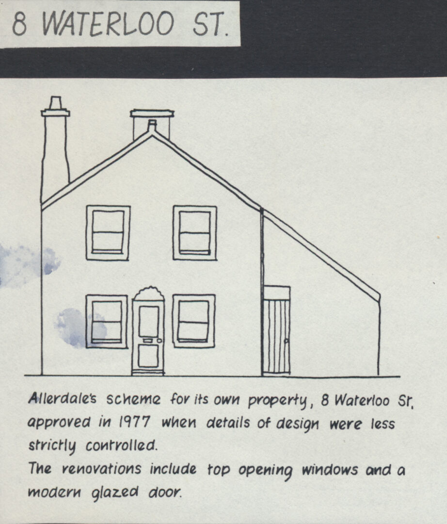 Waterloo Street 8 side elevation approved 1977 when details of design were less strictly controlled drawing
